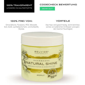 Belvide 100% Natural Hair Mask Manuka Honey and Shea Butter